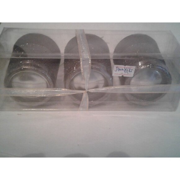 Candles Brown Glitter Bottom Tea Light  2 1/2 " Tall 2" Top Gift Box Set of 3 - Picture 11 of 12